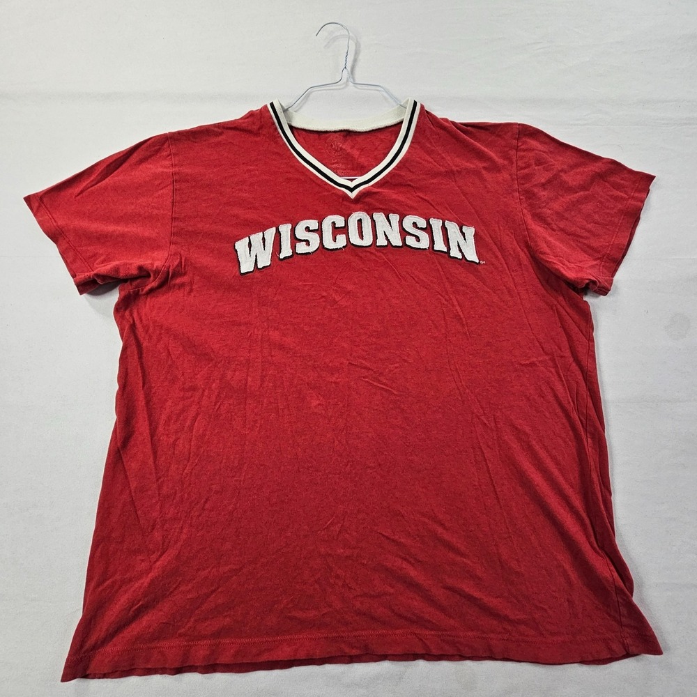 University of Wisconsin 47 Brand Red Short Sleeve Cotton T-Shirt Men's L